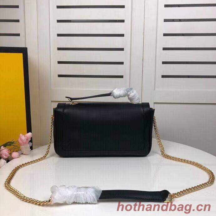 FENDI BAGUETTE CHAIN Black nappa leather bag 8BR783A FENDI BAGUETTE CHAIN Black nappa leather bag 8BR783A