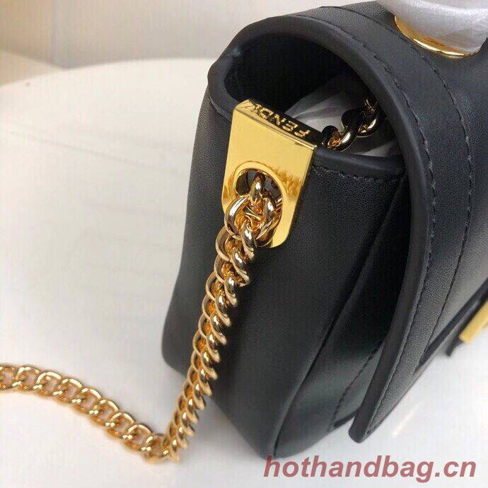 FENDI BAGUETTE CHAIN Black nappa leather bag 8BR783A FENDI BAGUETTE CHAIN Black nappa leather bag 8BR783A