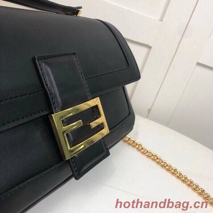 FENDI BAGUETTE CHAIN Black nappa leather bag 8BR783A FENDI BAGUETTE CHAIN Black nappa leather bag 8BR783A