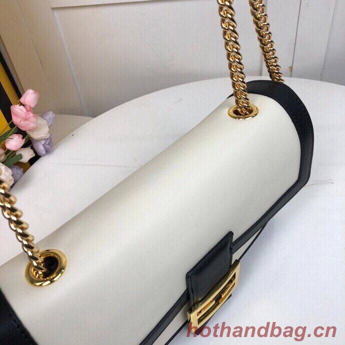 FENDI BAGUETTE CHAIN Black and white nappa leather bag 8BR783A FENDI BAGUETTE CHAIN Black and white nappa leather bag 8BR783A