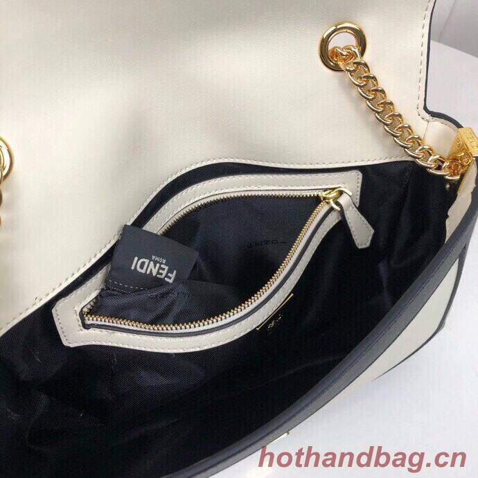 FENDI BAGUETTE CHAIN Black and white nappa leather bag 8BR783A FENDI BAGUETTE CHAIN Black and white nappa leather bag 8BR783A