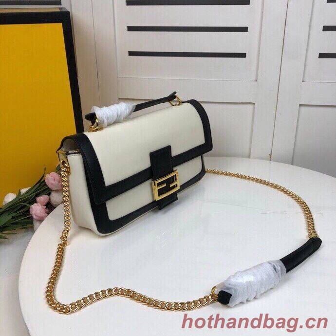 FENDI BAGUETTE CHAIN Black and white nappa leather bag 8BR783A FENDI BAGUETTE CHAIN Black and white nappa leather bag 8BR783A