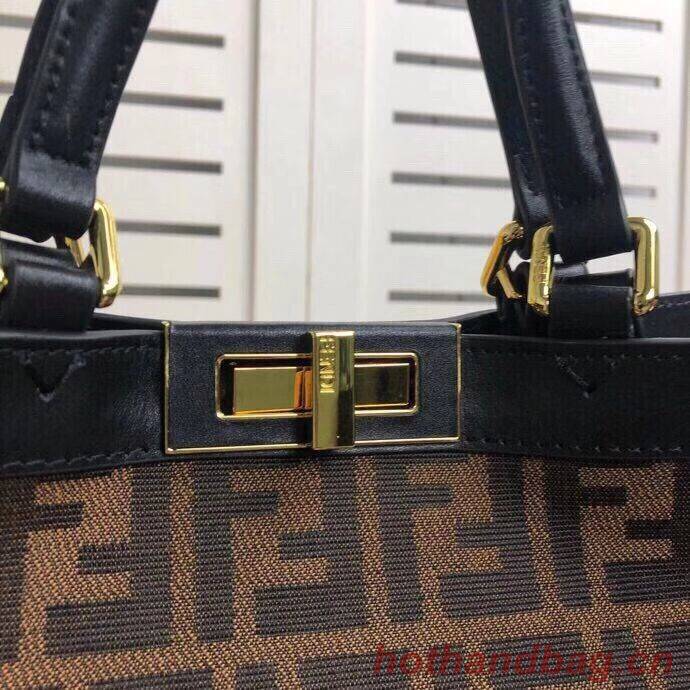 FENDI PEEKABOO X-TOTE canvas bag 8BH374A brown&black FENDI PEEKABOO X-TOTE canvas bag 8BH374A brown&black