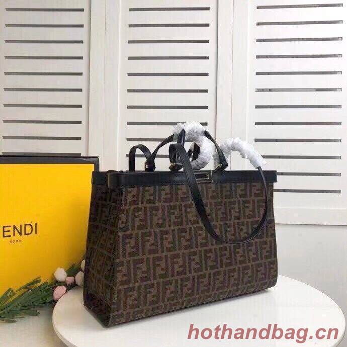 FENDI PEEKABOO X-TOTE canvas bag 8BH374A brown&black FENDI PEEKABOO X-TOTE canvas bag 8BH374A brown&black