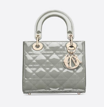SMALL LADY DIOR BAG gray Patent Calfskin M0531 SMALL LADY DIOR BAG gray Patent Calfskin M0531