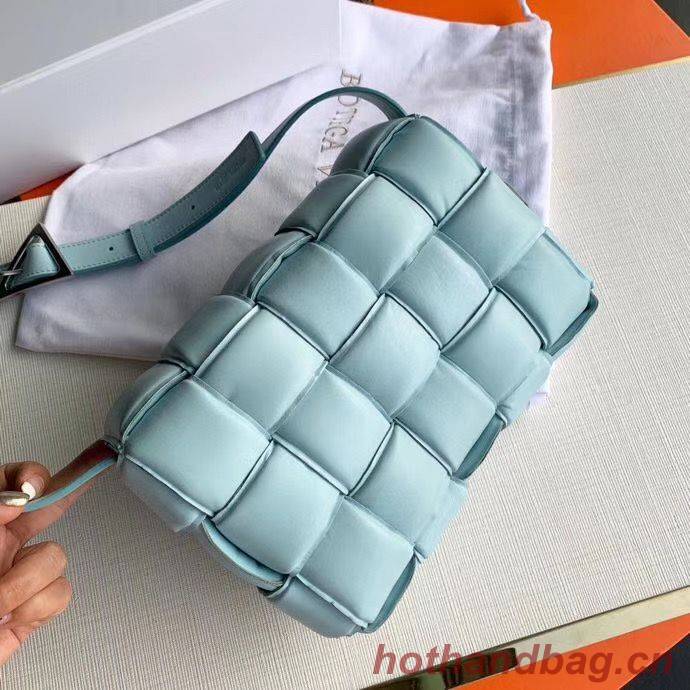 Bottega Veneta PADDED CASSETTE BAG suede 591970 Light Blue Bottega Veneta PADDED CASSETTE BAG suede 591970 Light Blue