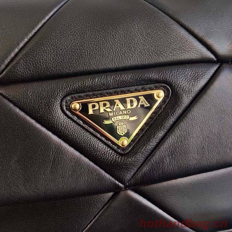 Prada Gaufre nappa leather shoulder bag 1BD292A black Prada Gaufre nappa leather shoulder bag 1BD292A black