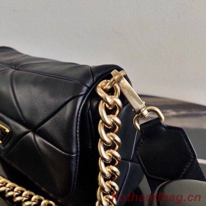 Prada Gaufre nappa leather shoulder bag 1BD292A black Prada Gaufre nappa leather shoulder bag 1BD292A black