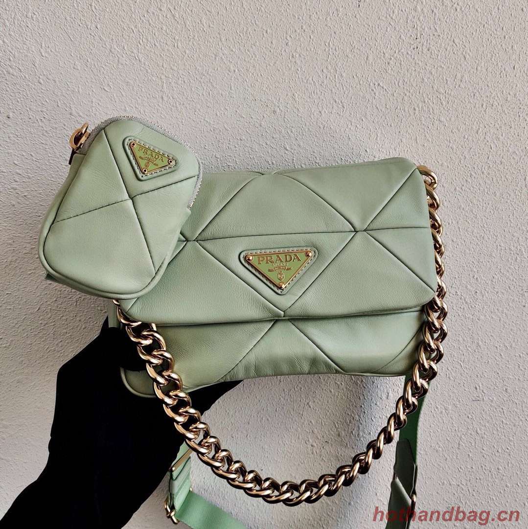 Prada Gaufre nappa leather shoulder bag 1BD292A light green Prada Gaufre nappa leather shoulder bag 1BD292A light green