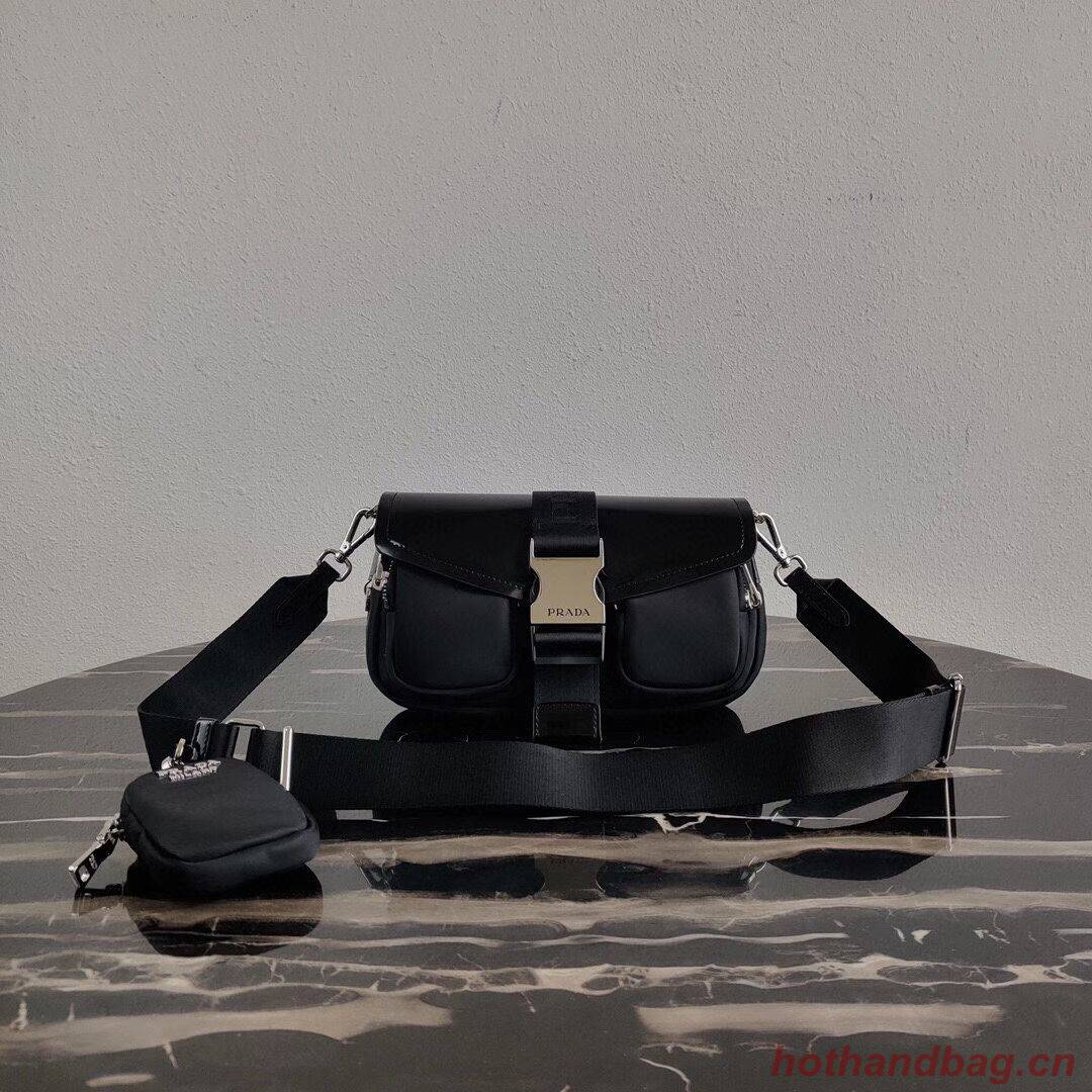 Prada Pocket nylon and brushed leather bag 1BD295 black Prada Pocket nylon and brushed leather bag 1BD295 black