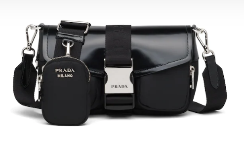 Prada Pocket nylon and brushed leather bag 1BD295 black Prada Pocket nylon and brushed leather bag 1BD295 black