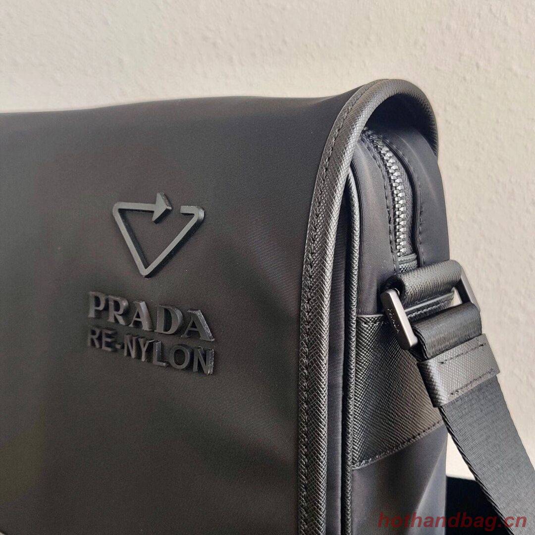 Prada Re-Nylon and Saffiano leather shoulder bag 2VD039 black Prada Re-Nylon and Saffiano leather shoulder bag 2VD039 black