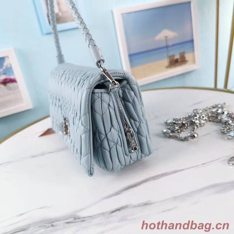 miu miu Matelasse Nappa Leather Shoulder Bag 5BP012M light blue miu miu Matelasse Nappa Leather Shoulder Bag 5BP012M light blue