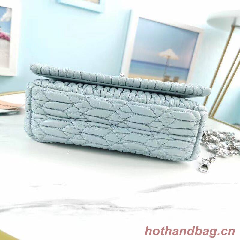 miu miu Matelasse Nappa Leather Shoulder Bag 5BP012M light blue miu miu Matelasse Nappa Leather Shoulder Bag 5BP012M light blue