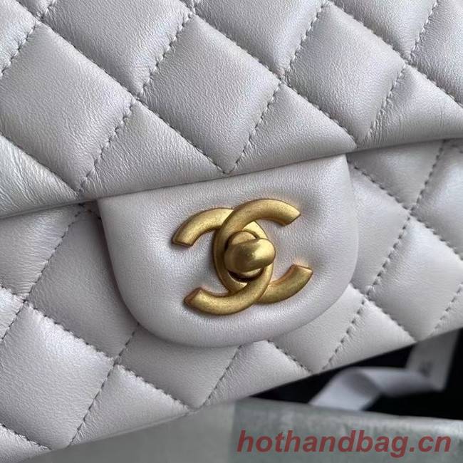Chanel mini flap bag with top handle AS2431 White