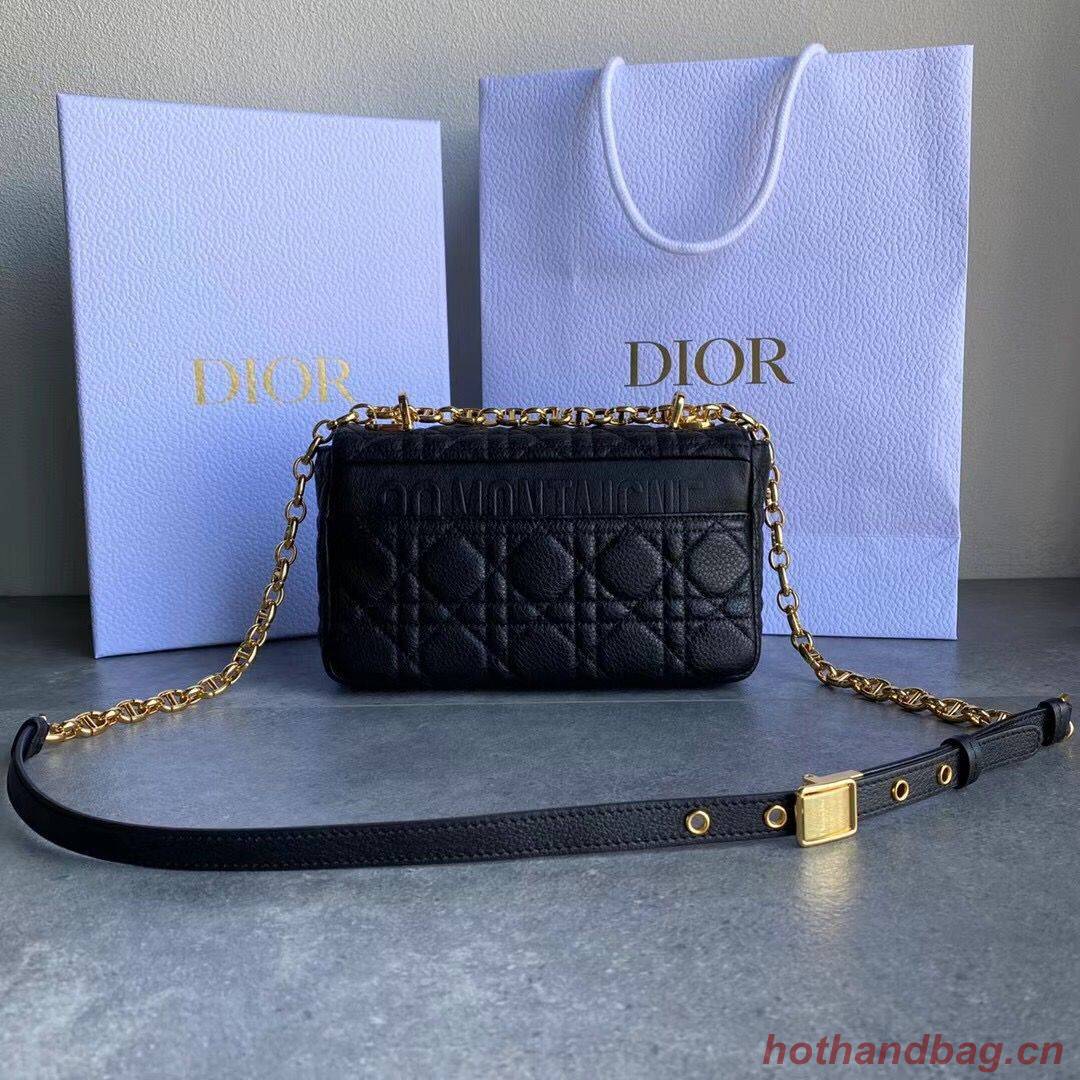 Dior SMALL DIOR CARO BAG Black Soft Cannage Calfskin M9241 Dior SMALL DIOR CARO BAG Black Soft Cannage Calfskin M9241