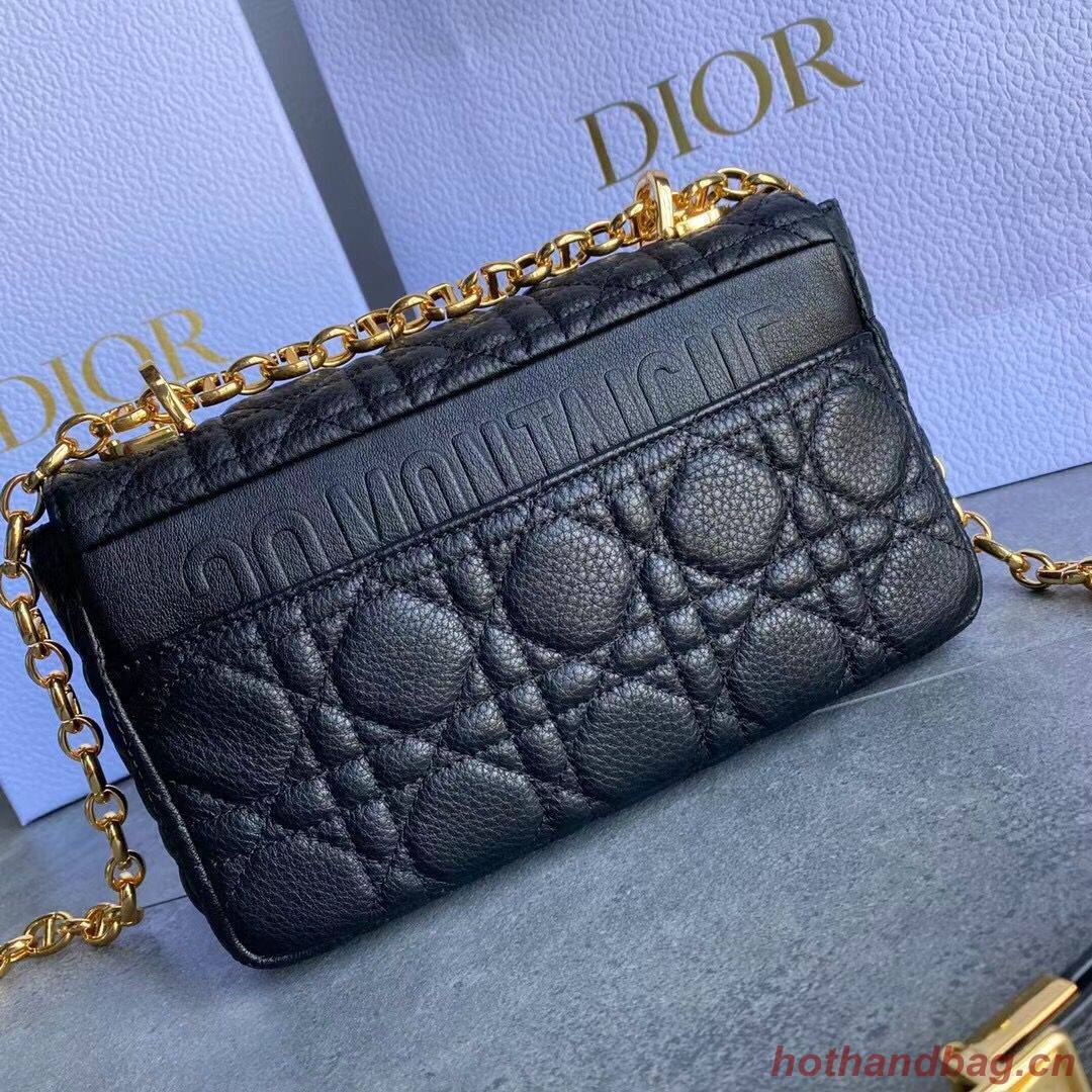 Dior SMALL DIOR CARO BAG Black Soft Cannage Calfskin M9241 Dior SMALL DIOR CARO BAG Black Soft Cannage Calfskin M9241