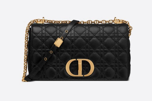 LARGE DIOR CARO BAG Black Soft Cannage Calfskin M9243U LARGE DIOR CARO BAG Black Soft Cannage Calfskin M9243U