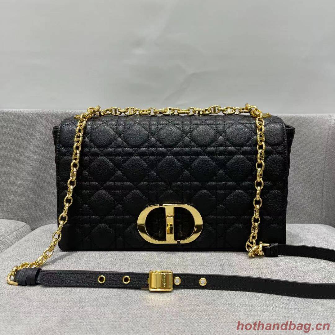 LARGE DIOR CARO BAG Black Soft Cannage Calfskin M9243U LARGE DIOR CARO BAG Black Soft Cannage Calfskin M9243U