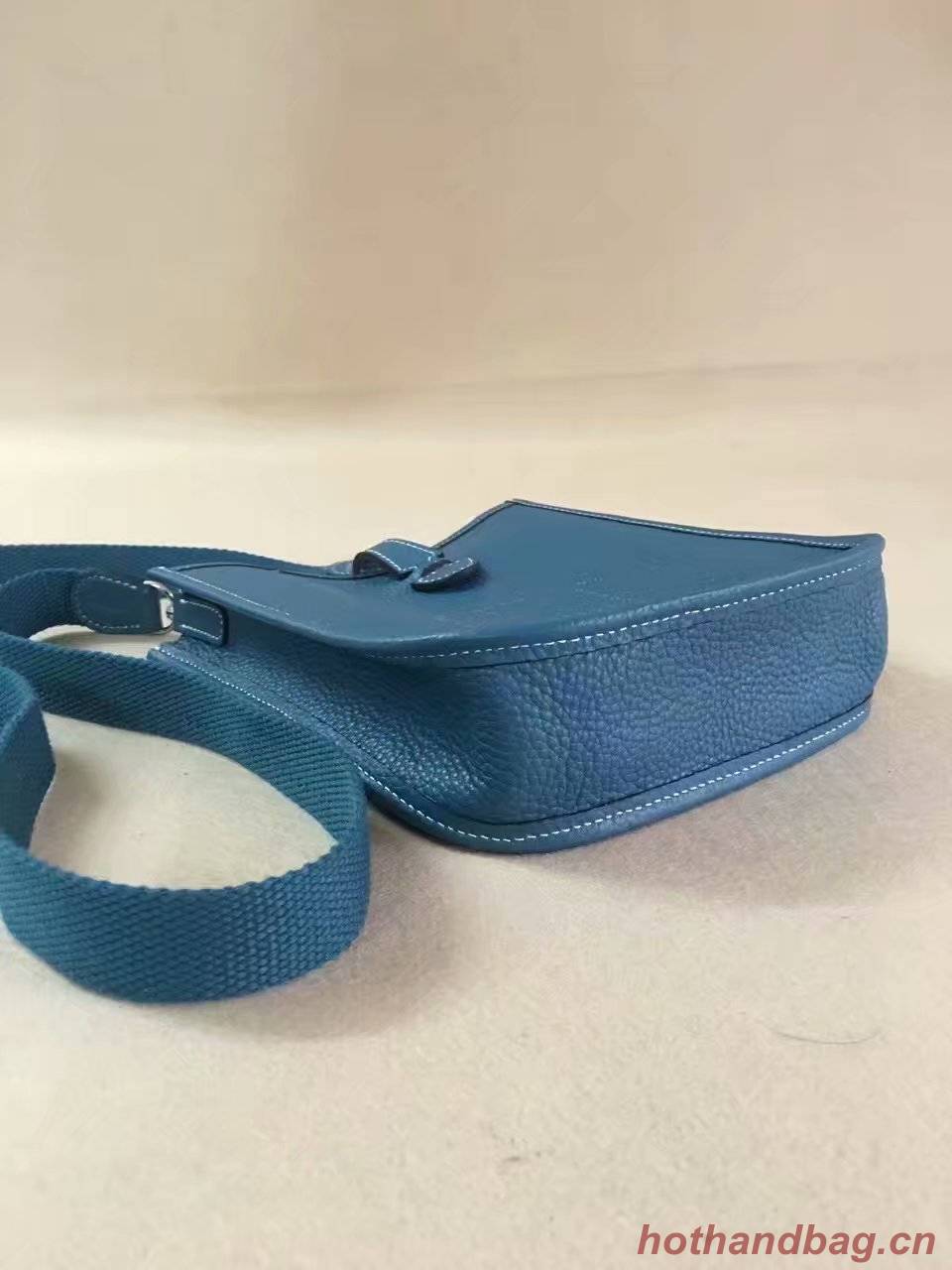 Hermes Evelyne original togo leather mini Shoulder Bag H15698 blue Hermes Evelyne original togo leather mini Shoulder Bag H15698 blue