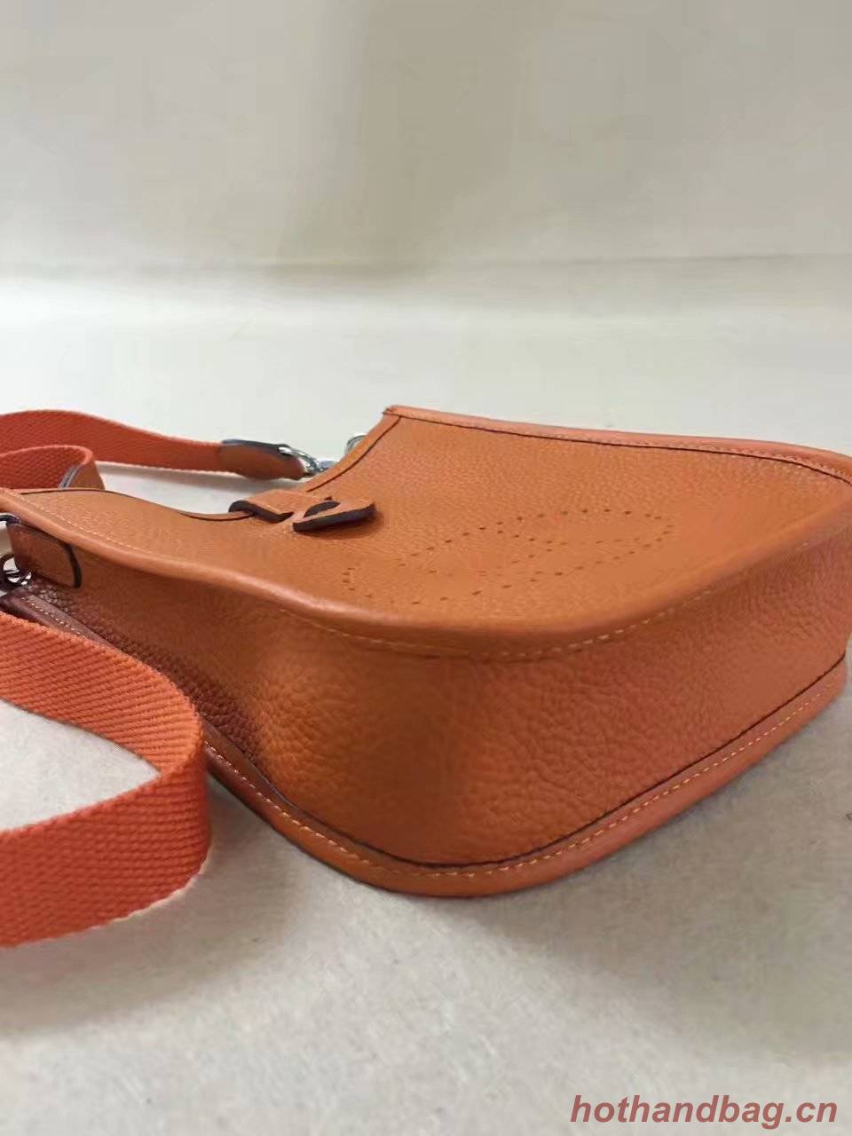 Hermes Evelyne original togo leather mini Shoulder Bag H15698 orange Hermes Evelyne original togo leather mini Shoulder Bag H15698 orange