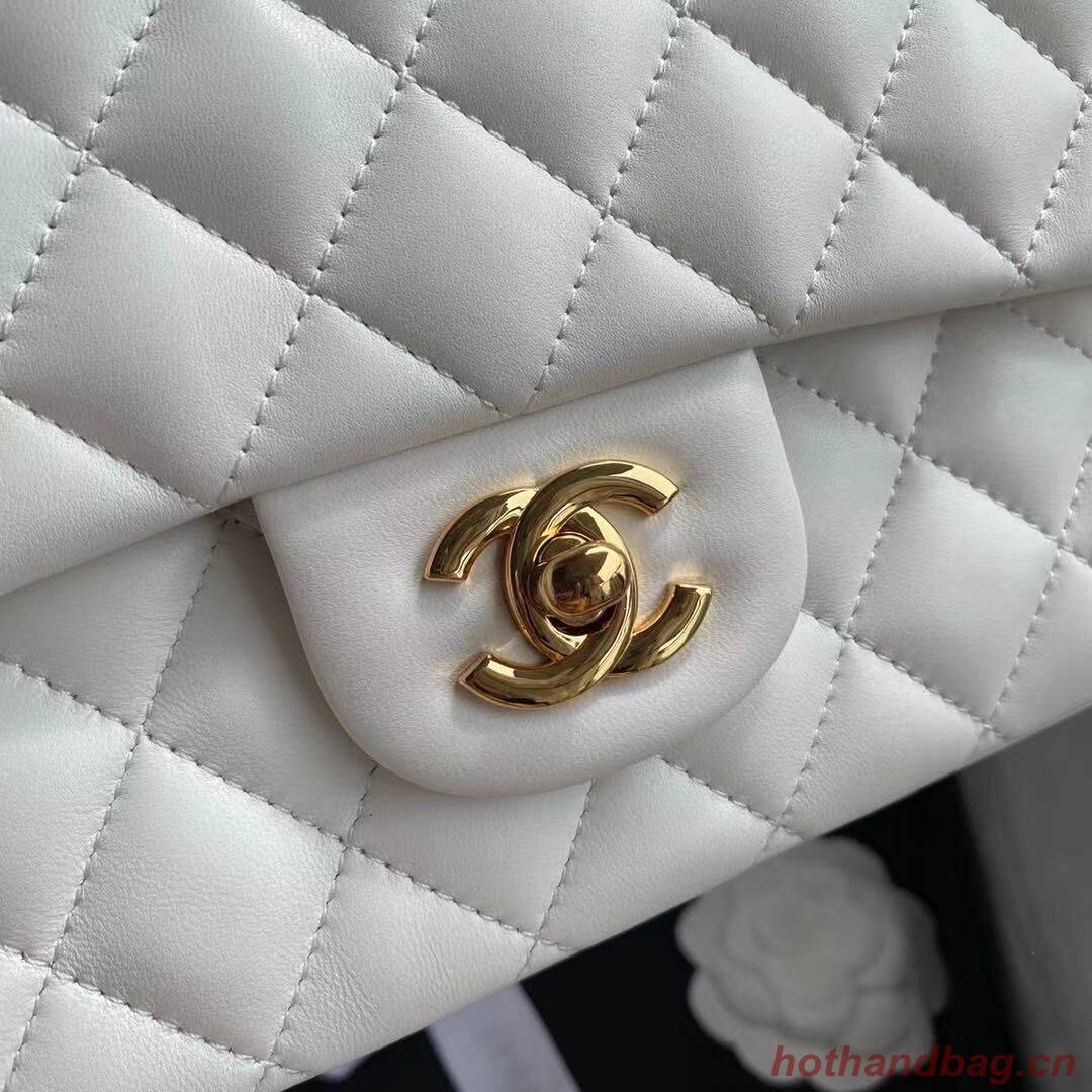 Chanel 2.55 Series Flap Bag Original Sheepskin Leather A1112 White Chanel 2.55 Series Flap Bag Original Sheepskin Leather A1112 White