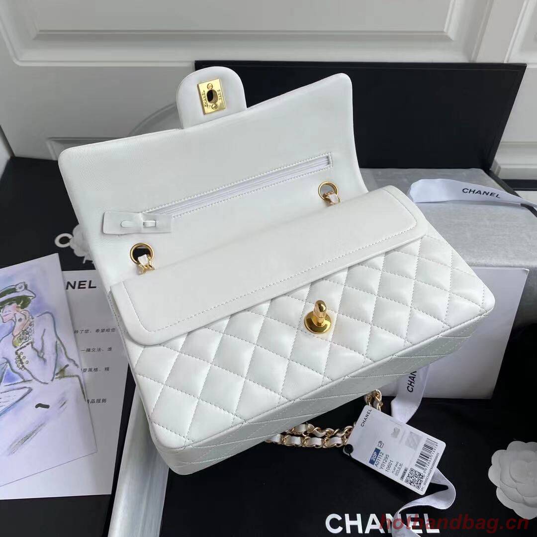 Chanel 2.55 Series Flap Bag Original Sheepskin Leather A1112 White Chanel 2.55 Series Flap Bag Original Sheepskin Leather A1112 White
