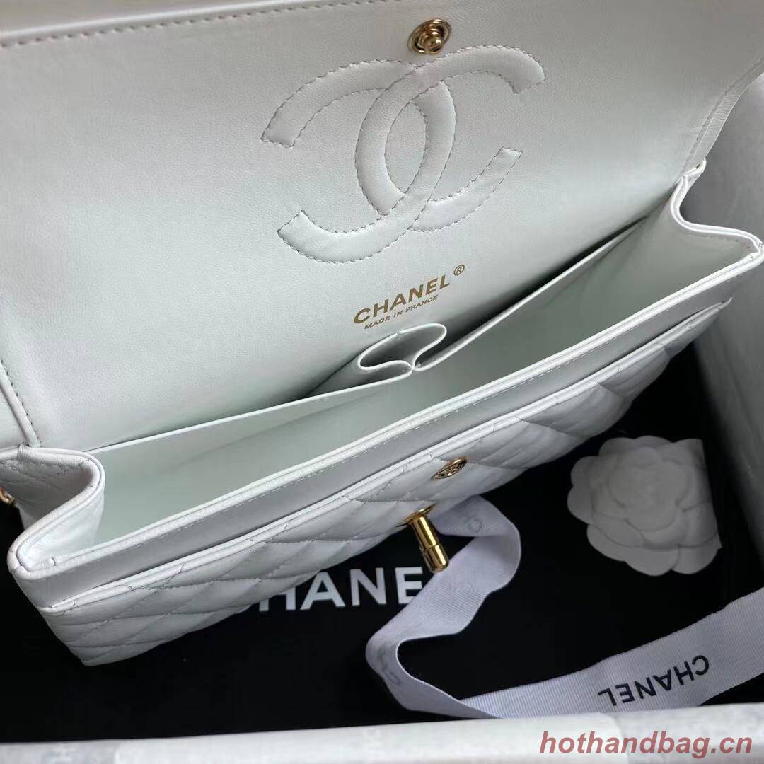 Chanel 2.55 Series Flap Bag Original Sheepskin Leather A1112 White Chanel 2.55 Series Flap Bag Original Sheepskin Leather A1112 White