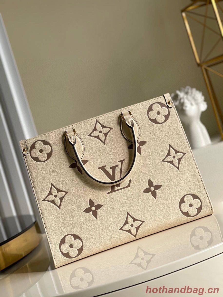 Louis Vuitton Original Onthego medium tote bag cream M45495 Brown Logo Louis Vuitton Original Onthego medium tote bag cream M45495 Brown Logo