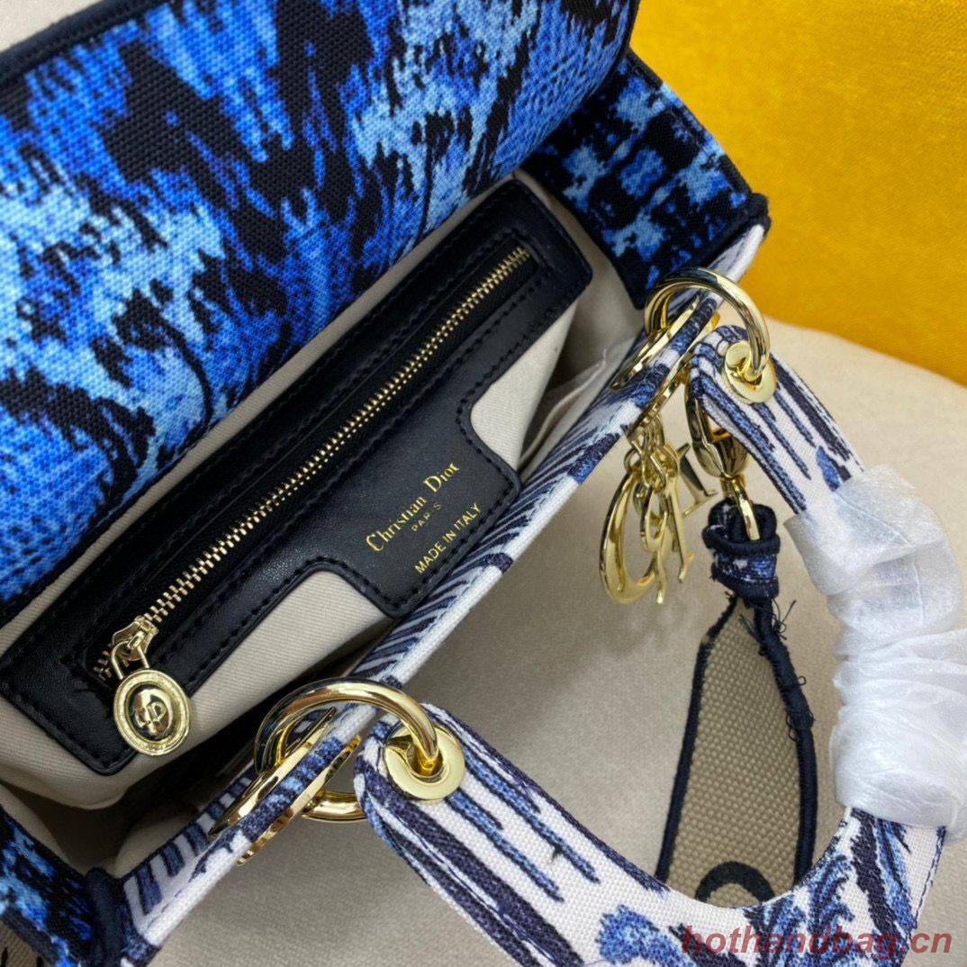 DIOR MEDIUM LADY D-LITE BAG Dark Blue Tree Cannage Embroidery M0565OREY Blue DIOR MEDIUM LADY D-LITE BAG Dark Blue Tree Cannage Embroidery M0565OREY Blue