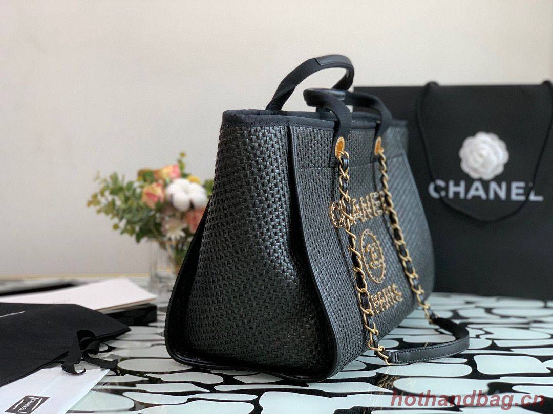 Chanel Large Weave Shopping Bag A66942 Black Chanel Large Weave Shopping Bag A66942 Black