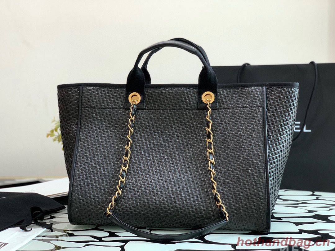 Chanel Large Weave Shopping Bag A66942 Black Chanel Large Weave Shopping Bag A66942 Black