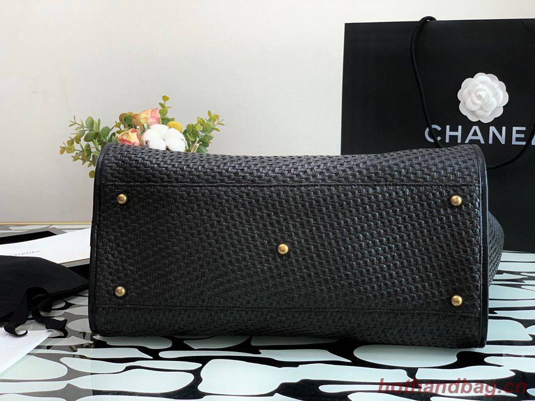 Chanel Large Weave Shopping Bag A66942 Black Chanel Large Weave Shopping Bag A66942 Black