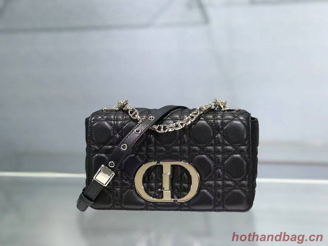 Dior SMALL DIOR CARO BAG Soft Cannage Calfskin M9241 Black Dior SMALL DIOR CARO BAG Soft Cannage Calfskin M9241 Black