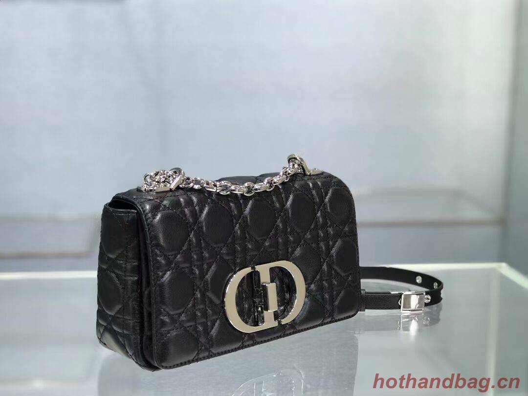 Dior SMALL DIOR CARO BAG Soft Cannage Calfskin M9241 Black Dior SMALL DIOR CARO BAG Soft Cannage Calfskin M9241 Black