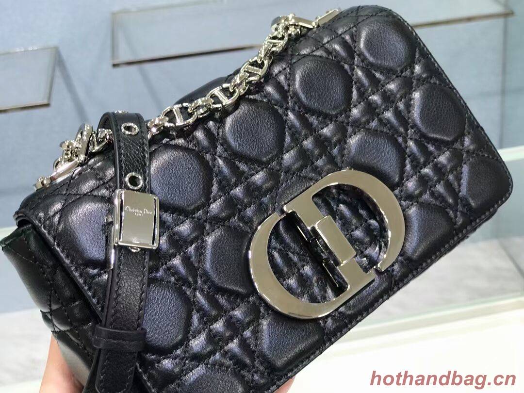 Dior SMALL DIOR CARO BAG Soft Cannage Calfskin M9241 Black Dior SMALL DIOR CARO BAG Soft Cannage Calfskin M9241 Black