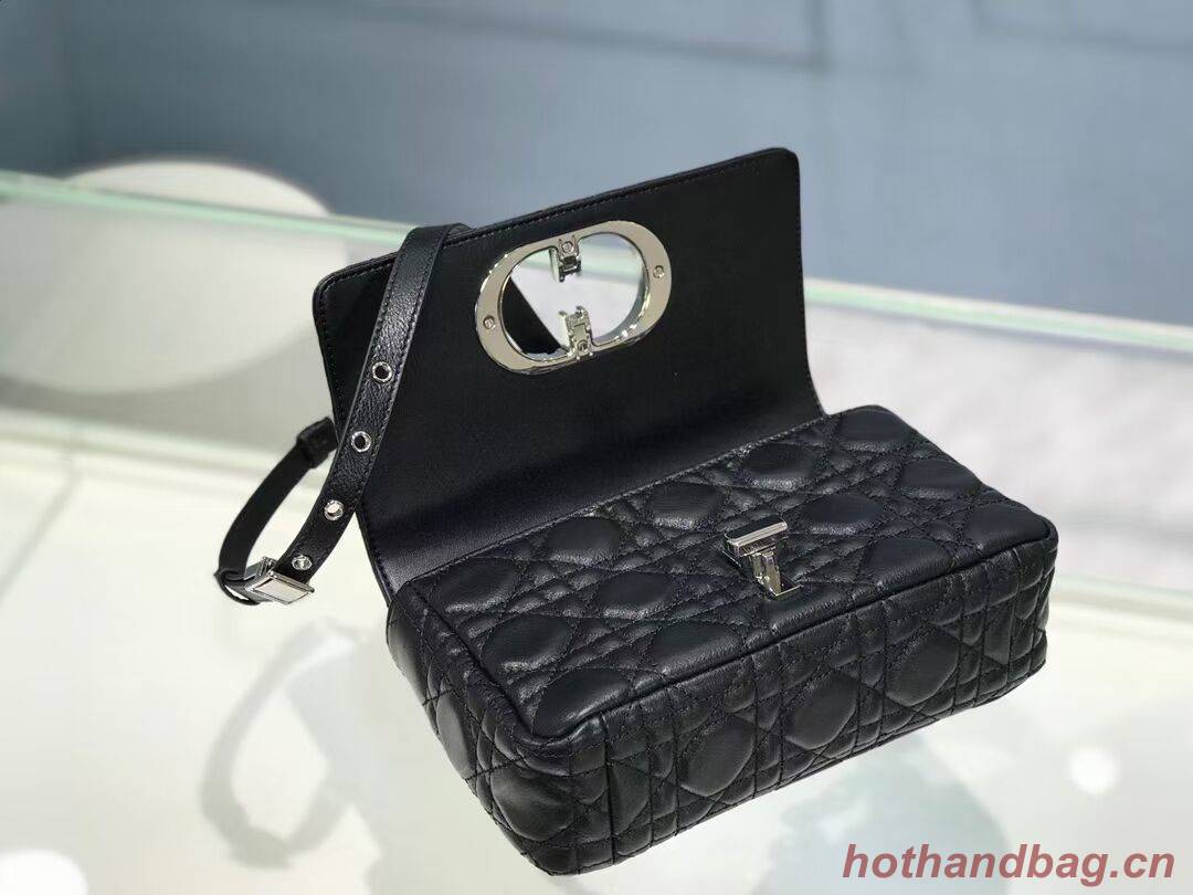 Dior SMALL DIOR CARO BAG Soft Cannage Calfskin M9241 Black Dior SMALL DIOR CARO BAG Soft Cannage Calfskin M9241 Black