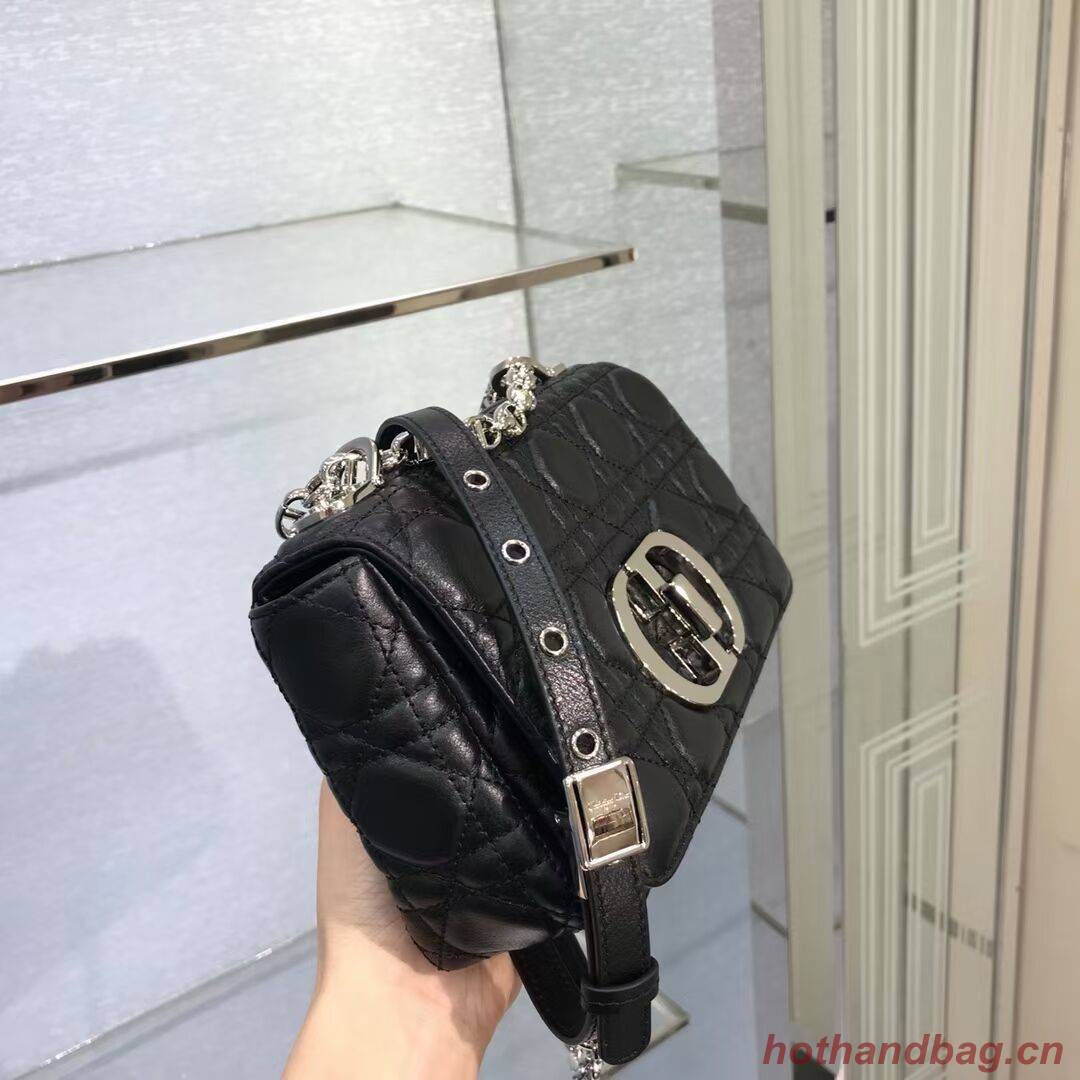 Dior SMALL DIOR CARO BAG Soft Cannage Calfskin M9241 Black Dior SMALL DIOR CARO BAG Soft Cannage Calfskin M9241 Black