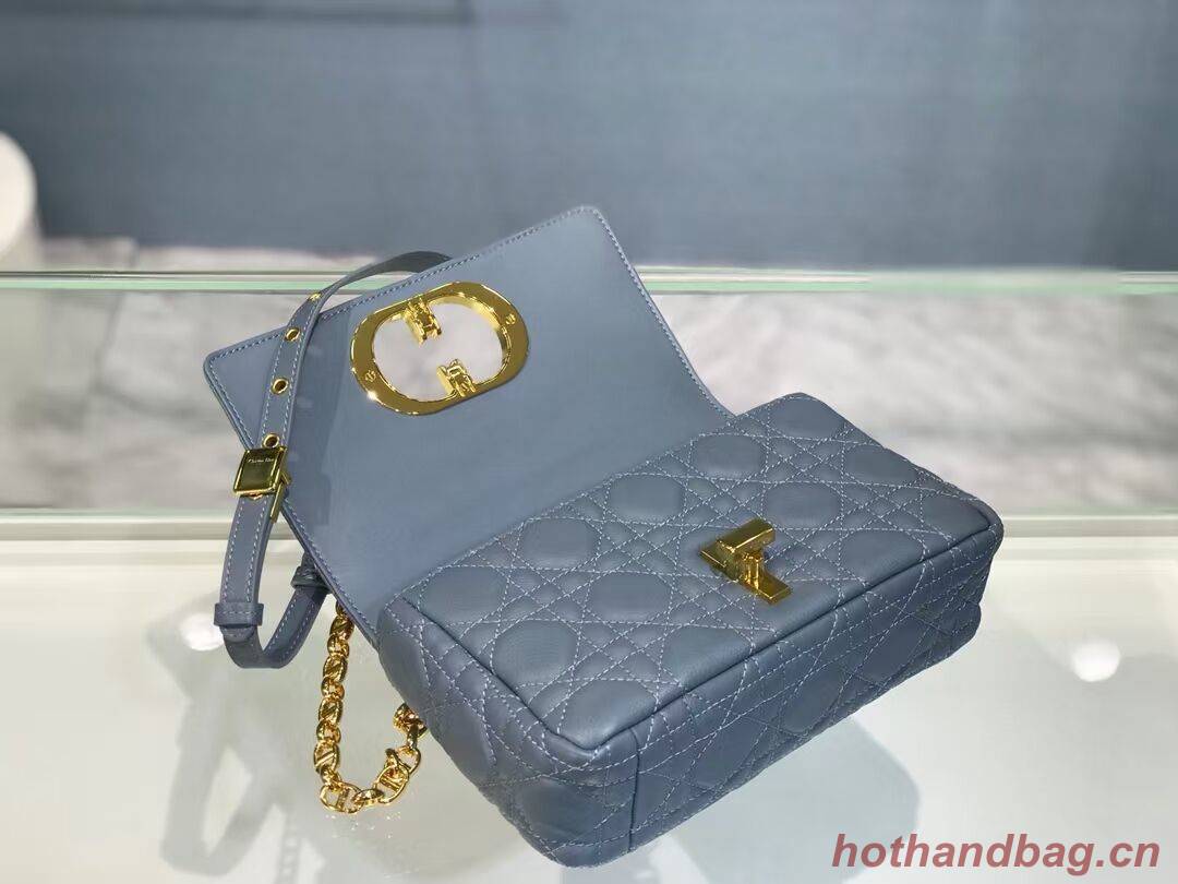 Dior SMALL DIOR CARO BAG Soft Cannage Calfskin M9241 skyblue Dior SMALL DIOR CARO BAG Soft Cannage Calfskin M9241 skyblue