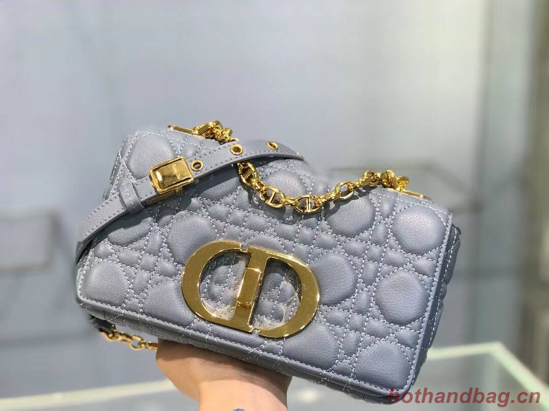 Dior SMALL DIOR CARO BAG Soft Cannage Calfskin M9241 skyblue Dior SMALL DIOR CARO BAG Soft Cannage Calfskin M9241 skyblue