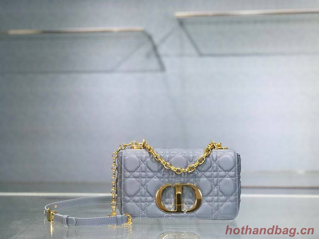 Dior SMALL DIOR CARO BAG Soft Cannage Calfskin M9241 skyblue Dior SMALL DIOR CARO BAG Soft Cannage Calfskin M9241 skyblue