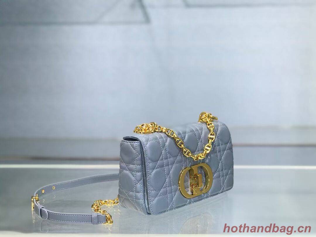 Dior SMALL DIOR CARO BAG Soft Cannage Calfskin M9241 skyblue Dior SMALL DIOR CARO BAG Soft Cannage Calfskin M9241 skyblue