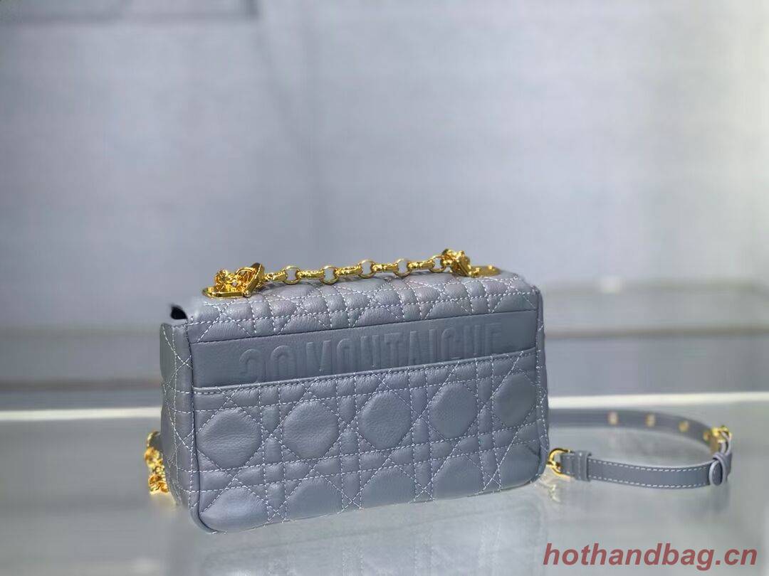Dior SMALL DIOR CARO BAG Soft Cannage Calfskin M9241 skyblue Dior SMALL DIOR CARO BAG Soft Cannage Calfskin M9241 skyblue