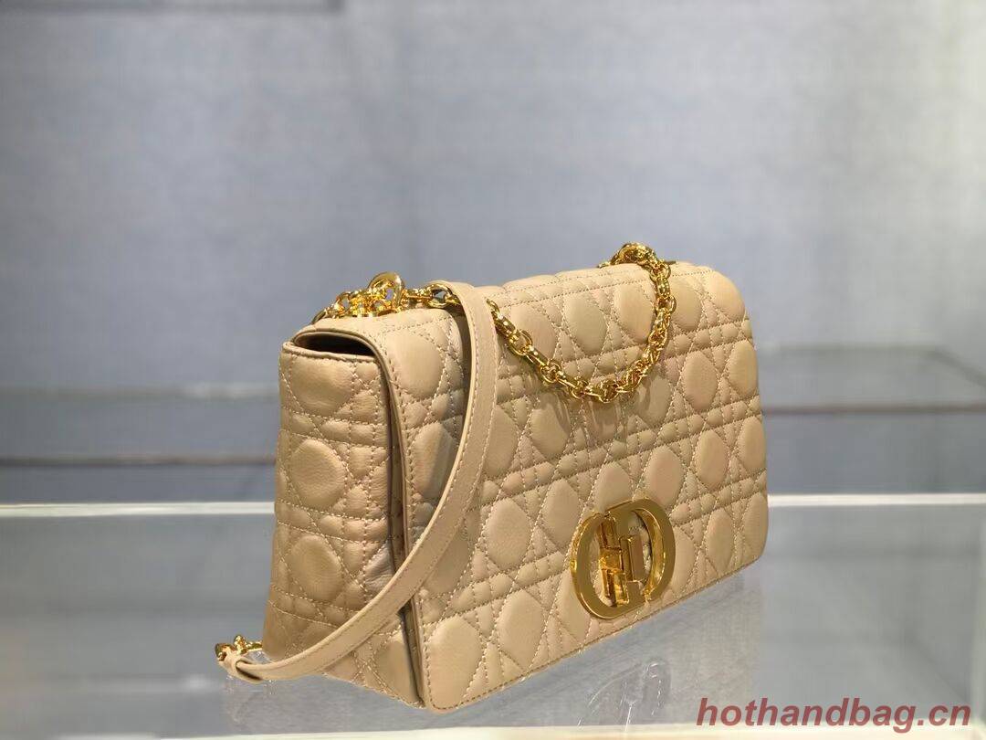 LARGE DIOR CARO BAG Soft Cannage Calfskin M9243U apricot LARGE DIOR CARO BAG Soft Cannage Calfskin M9243U apricot