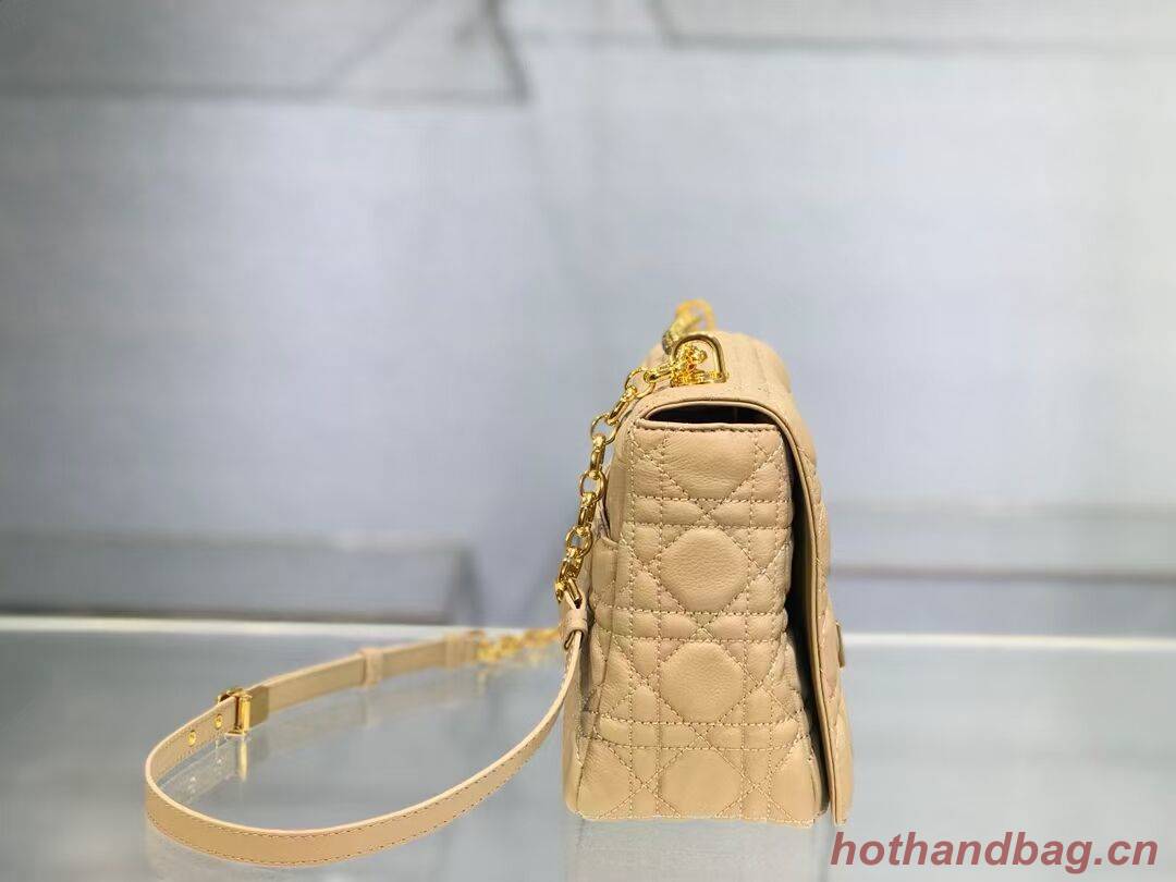 LARGE DIOR CARO BAG Soft Cannage Calfskin M9243U apricot LARGE DIOR CARO BAG Soft Cannage Calfskin M9243U apricot