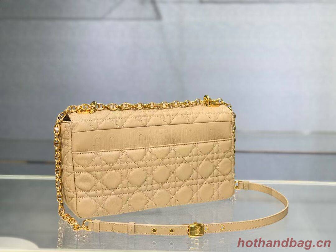 LARGE DIOR CARO BAG Soft Cannage Calfskin M9243U apricot LARGE DIOR CARO BAG Soft Cannage Calfskin M9243U apricot