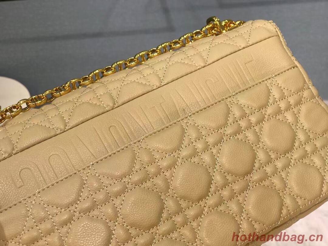 LARGE DIOR CARO BAG Soft Cannage Calfskin M9243U apricot LARGE DIOR CARO BAG Soft Cannage Calfskin M9243U apricot