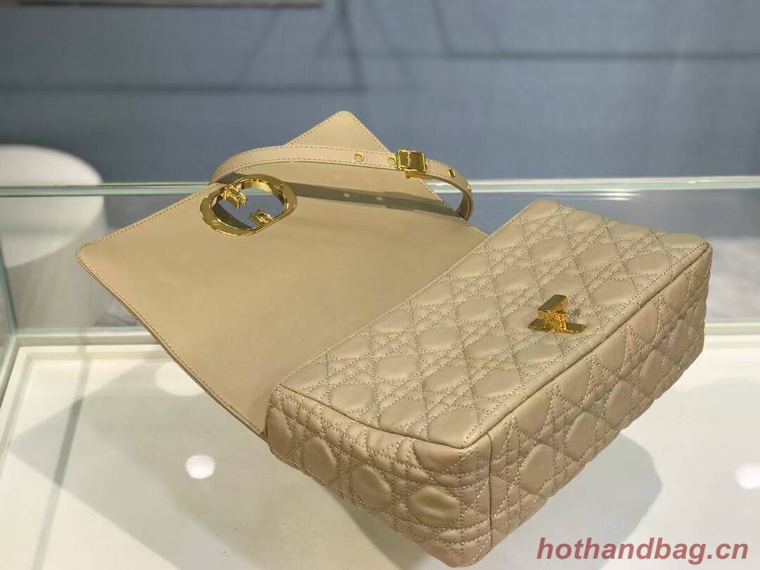 LARGE DIOR CARO BAG Soft Cannage Calfskin M9243U apricot LARGE DIOR CARO BAG Soft Cannage Calfskin M9243U apricot