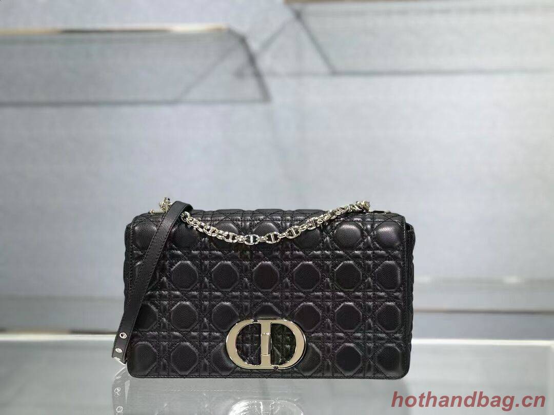 LARGE DIOR CARO BAG Soft Cannage Calfskin M9243U black LARGE DIOR CARO BAG Soft Cannage Calfskin M9243U black
