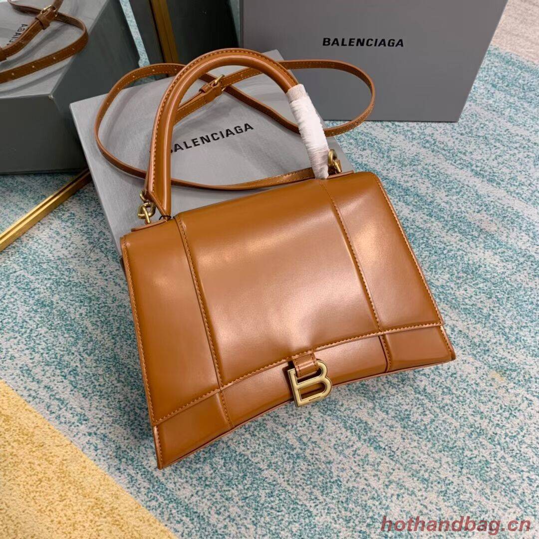 Balenciaga HOURGLASS MEDIUM TOP HANDLE BAG B108892 brown Balenciaga HOURGLASS MEDIUM TOP HANDLE BAG B108892 brown